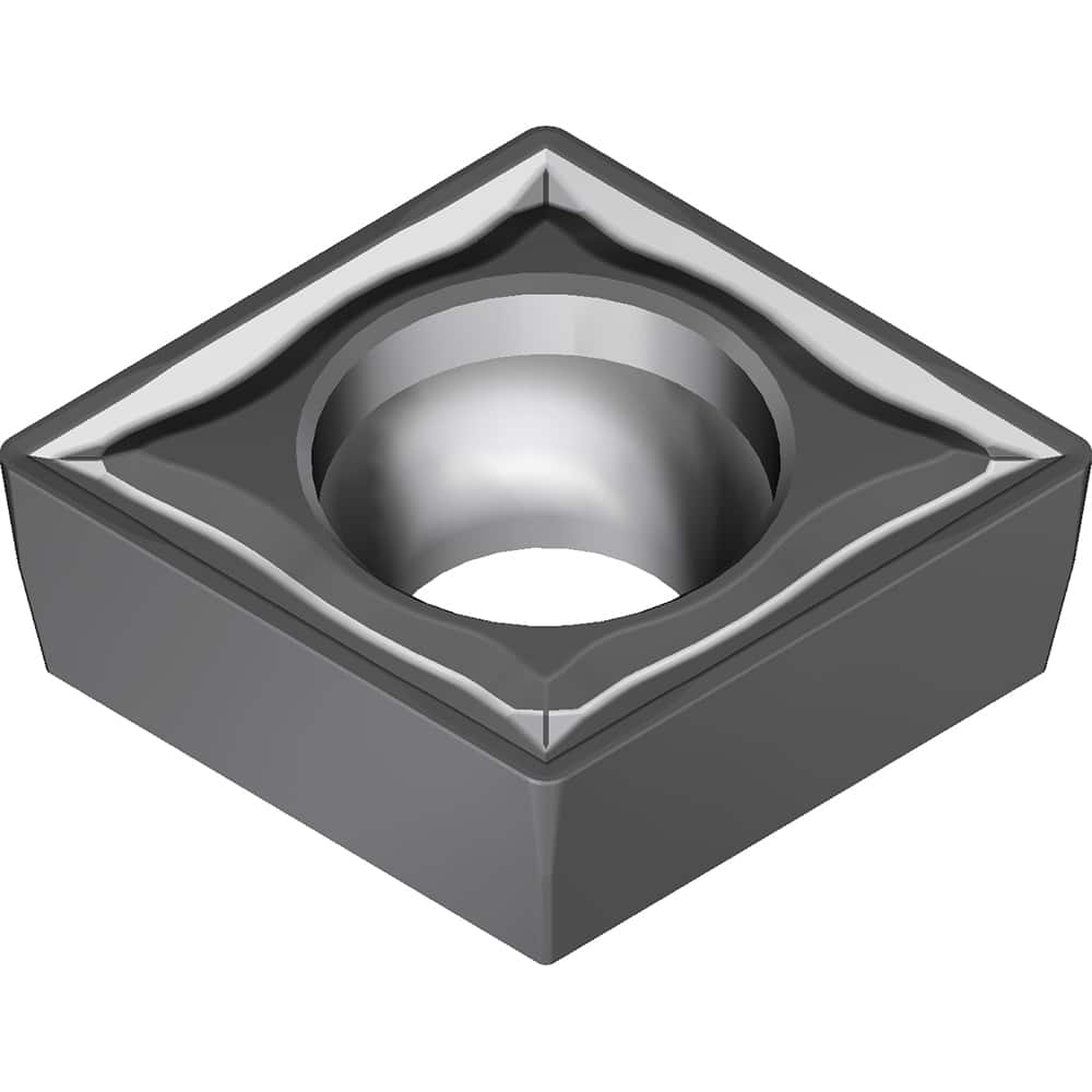 CPMT321EMU AC6030M Carbide Turning Insert Absotech Finish, 0.3819″ Long, 3/8″ Inscribed Circle, 0.0157″ Corner Radius, 0.1252″ Thick, Series AC6000M