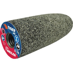 Weiler - Cones & Plugs; Head Thickness (Inch): 3.00 ; Abrasive Material: Aluminum Oxide ; Grit: 24 ; Grade: Coarse ; Wheel Type Number Code: 16 ; Arbor Hole Thread Size: 5/8-11 - Exact Industrial Supply