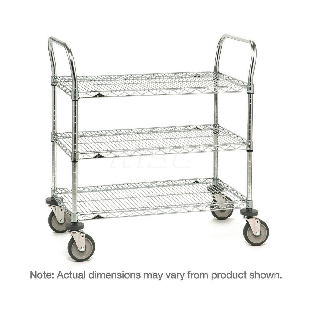 Metro - Carts; Type: Utility ; Load Capacity (Lb.): 900.000 ; Number of Shelves: 3 ; Width (Inch): 24 ; Length (Inch): 60 ; Height (Inch): 39 - Exact Industrial Supply