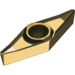 VCGT1.21.505FNALU AT10 Carbide Turning Insert Neutral, 6.92mm Long, 3.97mm Inscribed Circle, 0.2mm Corner Radius, 2.38mm Thick, 35° Diamond