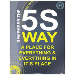 NMC - Training & Safety Awareness Posters; Subject: Recordkeeping, Legal & Workplace Behavior ; Training Program Title: 5S; General Training Series ; Message: Remember The 5S Way ; Series: Not Applicable ; Language: English ; Background Color: White - Exact Industrial Supply