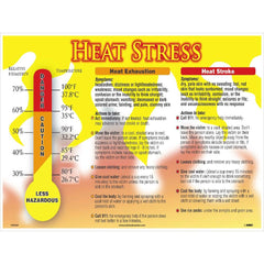NMC - Training & Safety Awareness Posters; Subject: General Safety & Accident Prevention ; Training Program Title: Heat Stress ; Message: Heat Stress ; Series: Safety & Health ; Language: English ; Background Color: Yellow - Exact Industrial Supply
