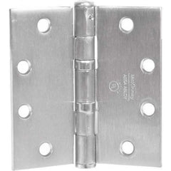 Yale - Commercial Hinges; Length (Inch): 4-1/2 ; Thickness (Decimal Inch): 0.1340 ; Minimum Thickness: 3.4036 (mm); Number of Knuckles: 5.000 ; Stanley Finish Code: US32D ; Finish/Coating: US32D - Exact Industrial Supply