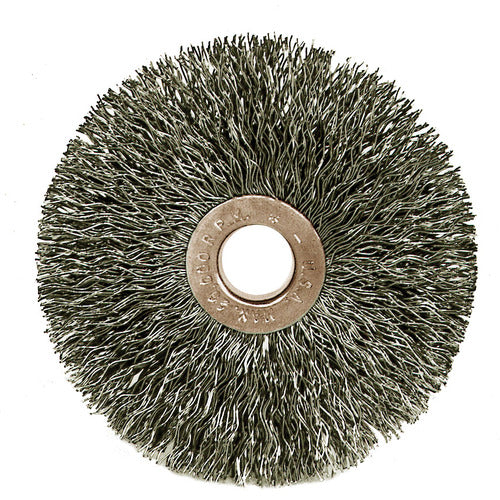 3″ Small Diameter Crimped Wire Wheel, .006″ Steel Fill, 5/8″ Arbor Hole - Industrial Tool & Supply