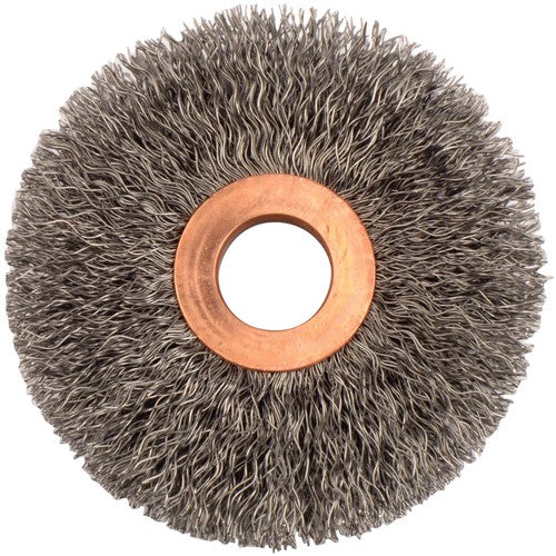 3″ Small Diameter Crimped Wire Wheel, .0118″ Steel Fill, 5/8″ Arbor Hole - Industrial Tool & Supply