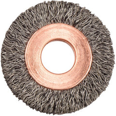 1-1/4″ Small Diameter Crimped Wire Wheel, .008″ Steel Fill, 3/8″ Arbor Hole - Industrial Tool & Supply
