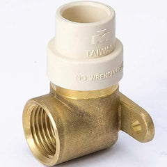 B&K Mueller - Brass & Chrome Pipe Fittings Type: 90 Drop Ear Elbow Fitting Size: 1/2 - Industrial Tool & Supply