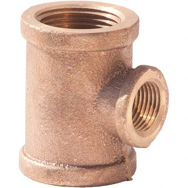 Merit Brass - Brass & Chrome Pipe Fittings Type: Reducing Tee Fitting Size: 1-1/2 x 1 x 1 - Industrial Tool & Supply