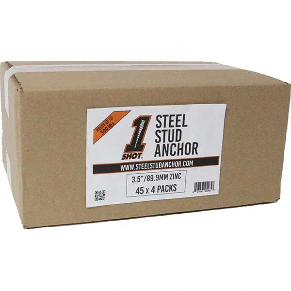 1Shot Steel Stud Anchor - Drywall & Hollow Wall Anchors Type: Self Drilling Material: Zinc - Industrial Tool & Supply