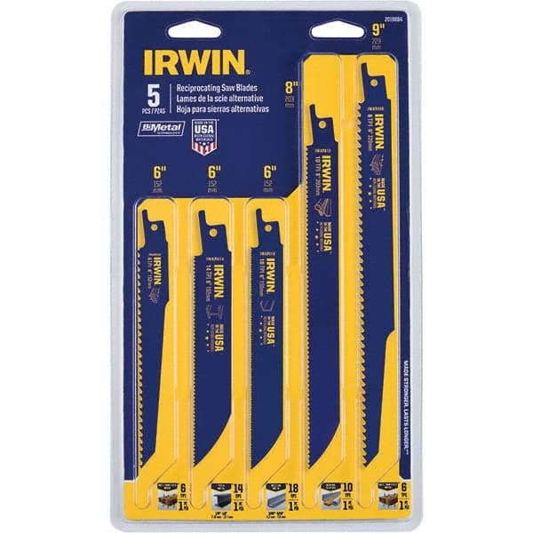 Irwin - Reciprocating Saw Blade Sets Blade Material: Bi-Metal Minimum Blade Length (Inch): 6 - Industrial Tool & Supply