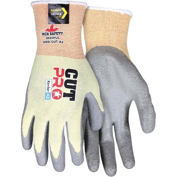 MCR Safety - Size XL, ANSI Cut Lvl A2, Puncture Lvl 2, Polyurethane Coated Cut Resistant Gloves - Industrial Tool & Supply