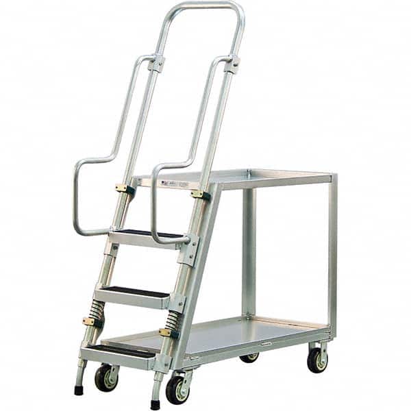 New Age Industrial - 69-1/2" High 800 Lb Capacity 3 Step Stock-Picking Ladder - Industrial Tool & Supply