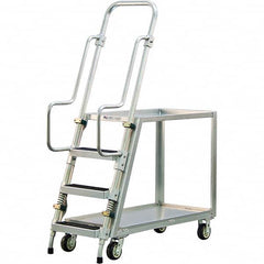 New Age Industrial - 69-1/2" High 800 Lb Capacity 3 Step Stock-Picking Ladder - Industrial Tool & Supply
