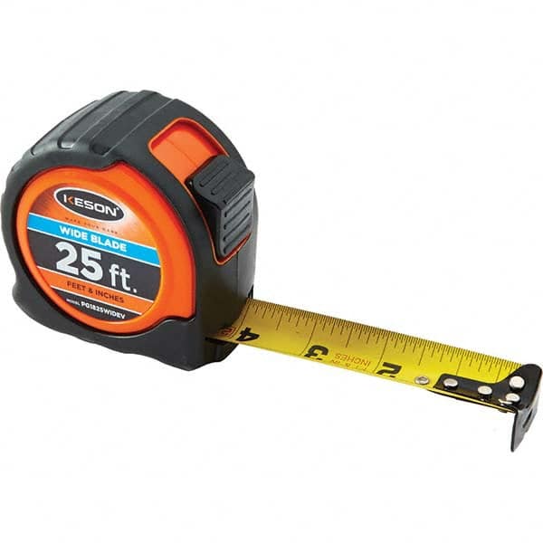 Keson - 25' x 1-3/16" Yellow Blade Tape Measure - Industrial Tool & Supply