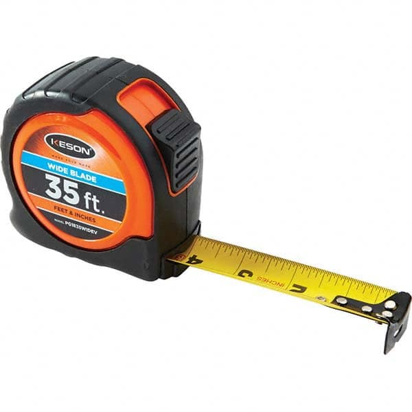 Keson - 35' x 1-3/16" Yellow Blade Tape Measure - Industrial Tool & Supply