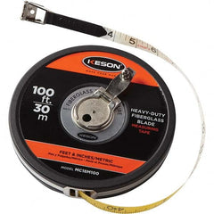 Keson - 100' x 1/2" White Blade Tape Measure - Industrial Tool & Supply