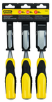 STANLEY® 3 Piece Bi-Material Short Blade Wood Chisel Set - Industrial Tool & Supply