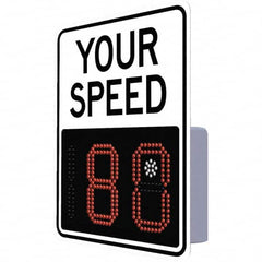 TAPCO - "Your Speed," 29" Wide x 23" High Aluminum Face/Polycarbonate Housing Speed Limit Sign - Industrial Tool & Supply