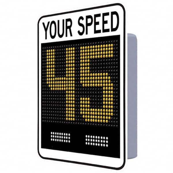 TAPCO - "Your Speed," 42" Wide x 30" High Aluminum Face/Polycarbonate Housing Speed Limit Sign - Industrial Tool & Supply
