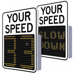 TAPCO - "Your Speed," 29" Wide x 23" High Aluminum Face/Polycarbonate Housing Speed Limit Sign - Industrial Tool & Supply