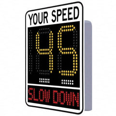 TAPCO - "Your Speed," 42" Wide x 30" High Aluminum Face/Polycarbonate Housing Speed Limit Sign - Industrial Tool & Supply