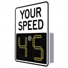 TAPCO - "Your Speed," 29" Wide x 23" High Aluminum Face/Polycarbonate Housing Speed Limit Sign - Industrial Tool & Supply