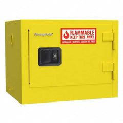 Strong Hold - Safety Cabinets Hazardous Chemical Type: Flammable and Combustible Liquids Color: Yellow - Industrial Tool & Supply