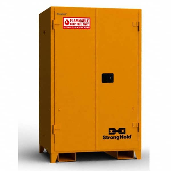 Strong Hold - Safety Cabinets Hazardous Chemical Type: Flammable and Combustible Liquids Color: Yellow - Industrial Tool & Supply