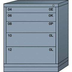 Lyon - 5 Drawer, Standard Mid-Range - Multiple Drawer Access Cabinet - Steel, 30" Wide x 28-1/4" Deep x 37-15/79" High, Dove Gray - Industrial Tool & Supply