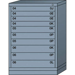 Lyon - 10 Drawer, Standard Counter - Single Drawer Access Cabinet - Steel, 30" Wide x 28-1/4" Deep x 44-1/4" High, Dove Gray - Industrial Tool & Supply