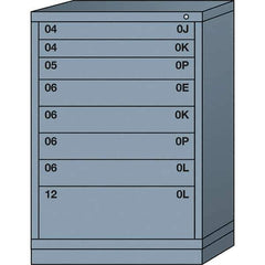 Lyon - 8 Drawer, Standard Counter - Multiple Drawer Access Cabinet - Steel, 30" Wide x 28-1/4" Deep x 44-1/4" High, Dove Gray - Industrial Tool & Supply