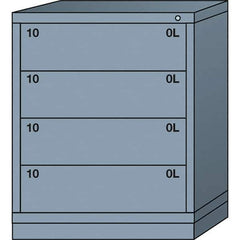 Lyon - 4 Drawer, Standard Mid-Range - Single Drawer Access Cabinet - Steel, 30" Wide x 28-1/4" Deep x 37-15/79" High, Dove Gray - Industrial Tool & Supply