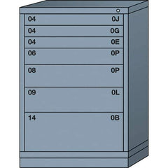 Lyon - 7 Drawer, Standard Counter - Single Drawer Access Cabinet - Steel, 30" Wide x 28-1/4" Deep x 44-1/4" High, Dove Gray - Industrial Tool & Supply