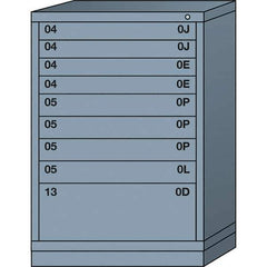 Lyon - 9 Drawer, Standard Counter - Multiple Drawer Access Cabinet - Steel, 30" Wide x 28-1/4" Deep x 44-1/4" High, Dove Gray - Industrial Tool & Supply