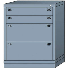 Lyon - 4 Drawer, Standard Counter - Single Drawer Access Cabinet - Steel, 30" Wide x 28-1/4" Deep x 37-15/79" High, Dove Gray - Industrial Tool & Supply