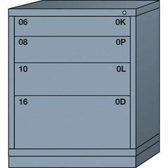 Lyon - 4 Drawer, Standard Mid-Range - Multiple Drawer Access Cabinet - Steel, 30" Wide x 28-1/4" Deep x 37-15/79" High, Dove Gray - Industrial Tool & Supply