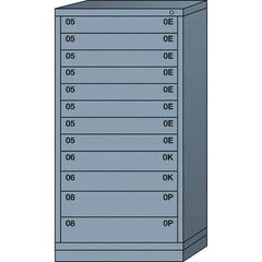 Lyon - 12 Drawer, Standard Eye-Level - Single Drawer Access Cabinet - Steel, 30" Wide x 28-1/4" Deep x 59-1/4" High, Dove Gray - Industrial Tool & Supply