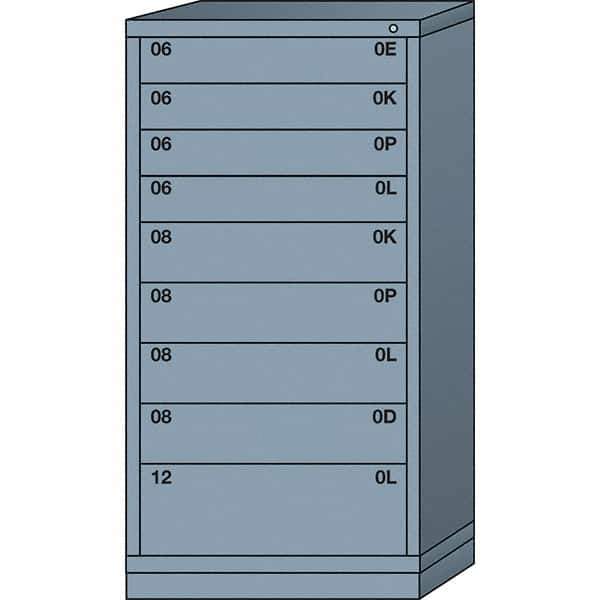 Lyon - 9 Drawer, Standard Eye-Level - Single Drawer Access Cabinet - Steel, 30" Wide x 28-1/4" Deep x 59-1/4" High, Dove Gray - Industrial Tool & Supply