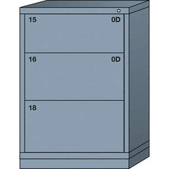 Lyon - 3 Drawer, Standard Counter - Multiple Drawer Access Cabinet - Steel, 30" Wide x 28-1/4" Deep x 44-1/4" High, Dove Gray - Industrial Tool & Supply