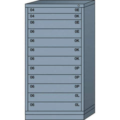 Lyon - 12 Drawer, Standard Eye-Level - Single Drawer Access Cabinet - Steel, 30" Wide x 28-1/4" Deep x 59-1/4" High, Dove Gray - Industrial Tool & Supply