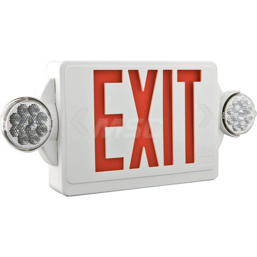 Combination Exit Signs; Mounting Type: Surface Mount; Wall Mount; Ceiling Mount; Number of Faces: 1; Lamp Type: LED; Number of Heads: 0