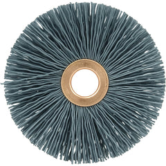 3″ Small Diameter Nylox Wheel Brush, .022/120SC Crimped Fill, 1/2″ Arbor Hole - Industrial Tool & Supply
