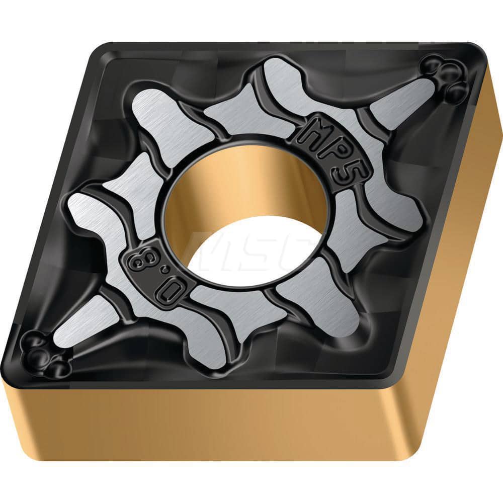 Turning Insert:  CNMG431-MP5 WPP30G,  Solid Carbide TiCN, Al2O3 & TiN Finish,  Neutral,  0.5080″ Long,  1/2″ Inscribed Circle,  0.0160″ Corner Radius,  80.0 &deg N/A Diamond,  Series  CNMG