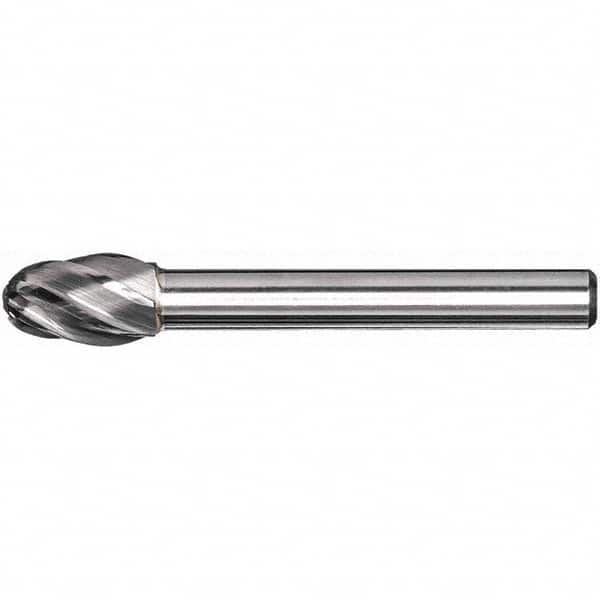 Precision Twist Drill - 3/8" Cut Diam, 1/4" Shank Diam, Carbide Aluma Cut Oval Burr - Industrial Tool & Supply