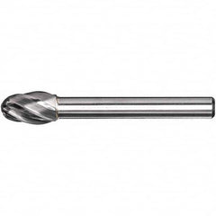 Precision Twist Drill - 3/8" Cut Diam, 1/4" Shank Diam, Carbide Aluma Cut Oval Burr - Industrial Tool & Supply