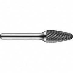 Precision Twist Drill - 1/2" Cut Diam, 1/4" Shank Diam, Carbide Double Cut Tree Burr with Radius - Industrial Tool & Supply