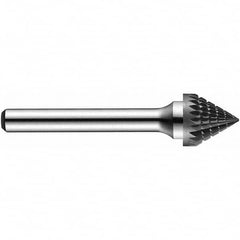 Precision Twist Drill - 3/8" Cut Diam, 1/4" Shank Diam, Carbide Double Cut 60° Angle Burr - Industrial Tool & Supply