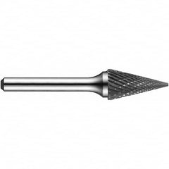 Precision Twist Drill - 1/8" Cut Diam, 1/8" Shank Diam, Carbide Double Cut Cone Burr - Industrial Tool & Supply