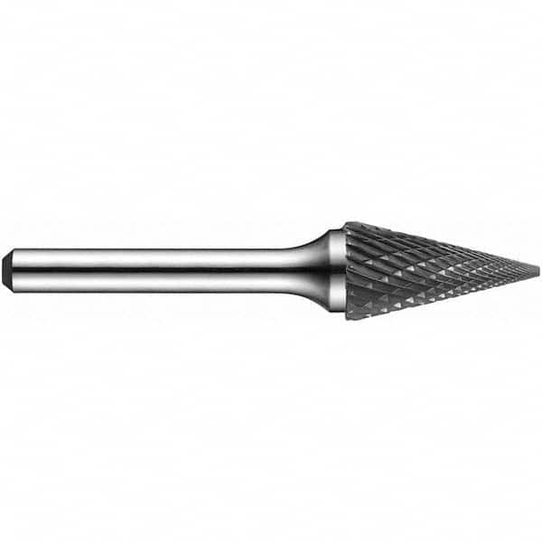 Precision Twist Drill - 5/8" Cut Diam, 1/4" Shank Diam, Carbide Double Cut Cone Burr - Industrial Tool & Supply