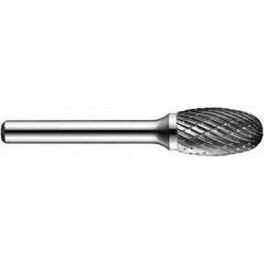 Precision Twist Drill - 1/4" Cut Diam, 1/4" Shank Diam, Carbide Double Cut Ball Burr - Industrial Tool & Supply